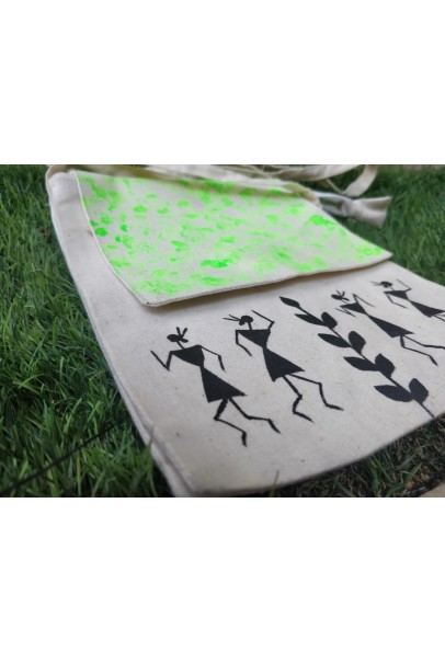 Handpainted Canvas Sling Bag